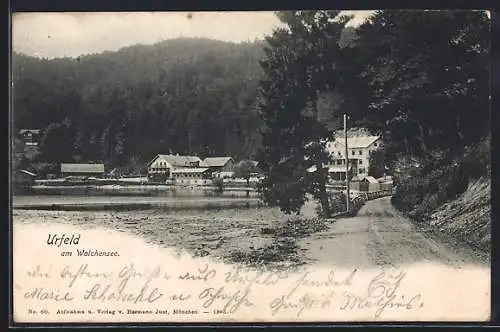 AK Urfeld am Walchensee, Partie am Ufer