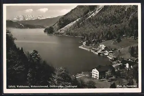 AK Urfeld, Walchensee, Wettersteinwand, Dreitorspitze, Teufelsgrat