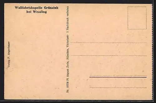 AK Grünsink bei Wessling, Wallfahrtskapelle mit Kutsche