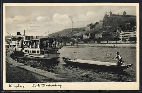 AK Würzburg, Flusspartie mit Marienburg