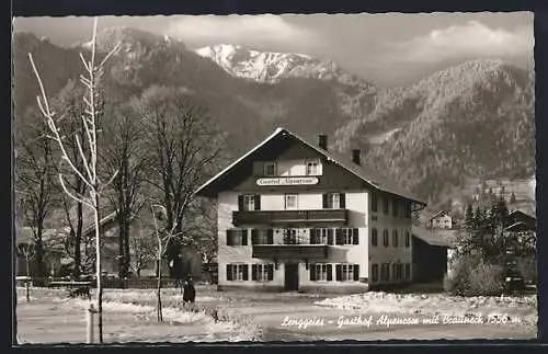 AK Lenggries, Gasthaus Alpenrose mit Brauneck