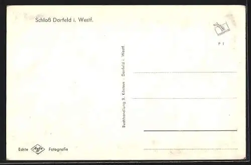 AK Darfeld i. Westf., Schloss mit Teich