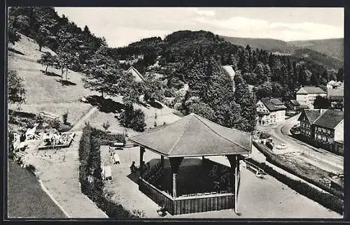 AK Bad Griesbach im Schwarzwald, Mineral- und Moorbad, Kurpavillon und Wassertretstelle