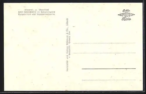 AK Bad Griesbach im Schwarzwald, Mineral- und Moorbad, Kurpavillon und Wassertretstelle