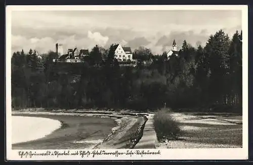 AK Grünwald i. Isartal, Schloss mit Hotel, Restaurant und Cafe