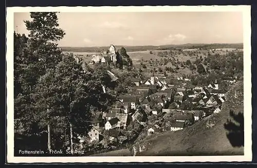 AK Pottenstein /Fränk. Schweiz, Ortsansicht mit Burg