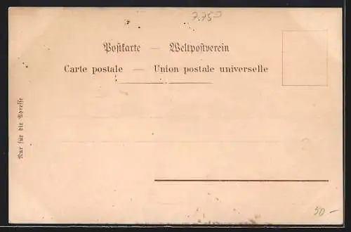 Lithographie Konstanz, Ansicht vom See & Kreuzgang im Insel-Hotel