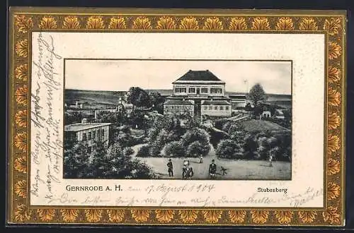 Lithographie Gernrode a. H., Stubenberg, Passepartout