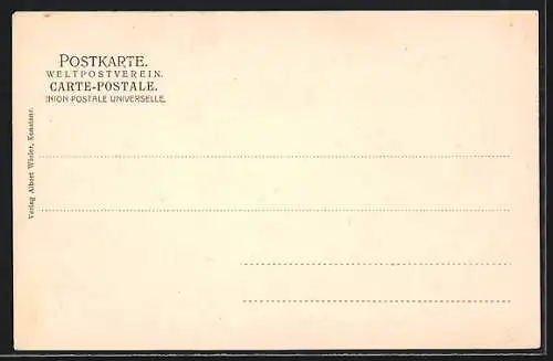 Lithographie Konstanz, Inselhotel, Passepartout