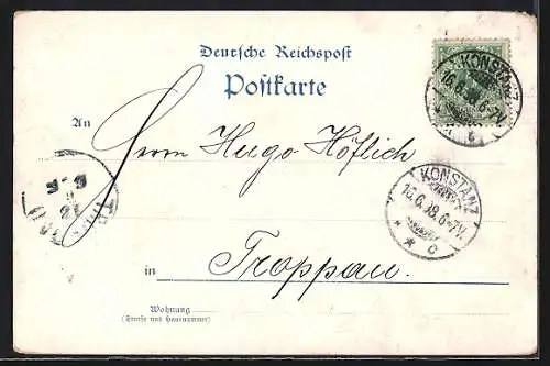 Künstler-AK Konstanz, Conciliumsgeböude, Münster, Hof im Rathaus
