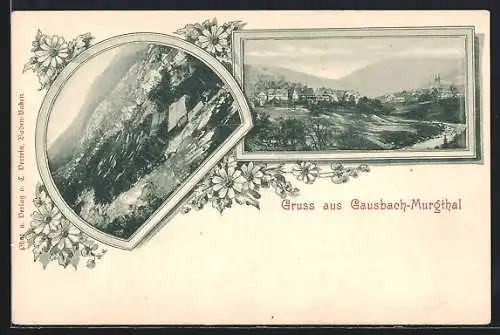 AK Gausbach /Murgthal, Teilansicht, Panorama