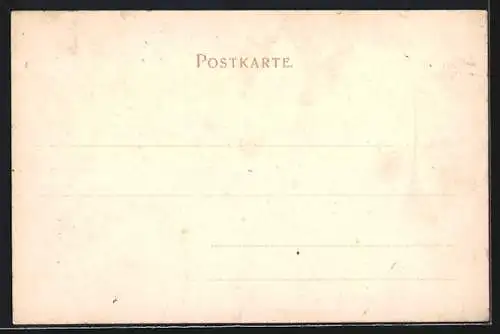 AK Konstanz, Uferpartie, Portrait und Schloss im Schriftzug MCM