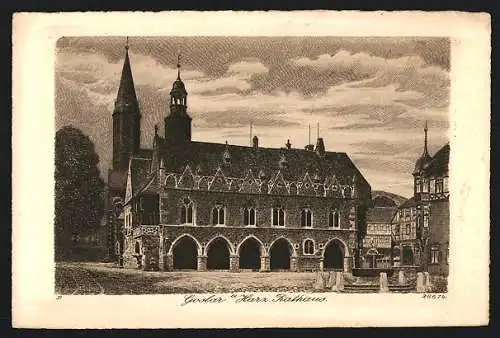 Künstler-AK Goslar /Harz, Das Rathaus