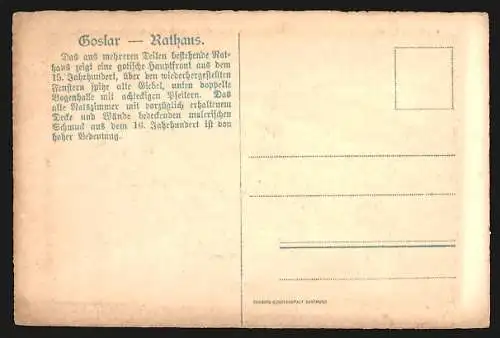 Künstler-AK Goslar /Harz, Das Rathaus