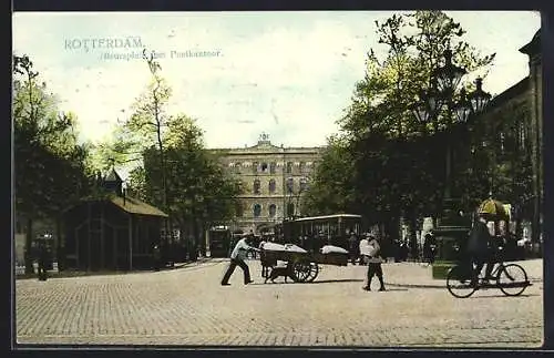 AK Rotterdam, Beursplein met Postkantoor, Strassenbahn