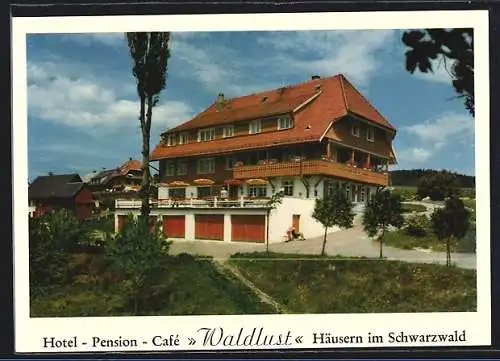 AK Häusern /Hochschwarzwald, Hotel-Pension-Cafè Waldlust