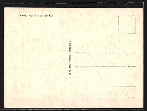 AK Hameln /Weser, Blick vom Klüt