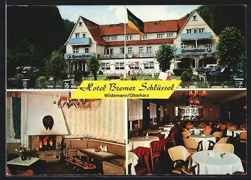 AK Wildemann /Oberharz, Hotel Bremer-Schlüssel in drei Ansichten