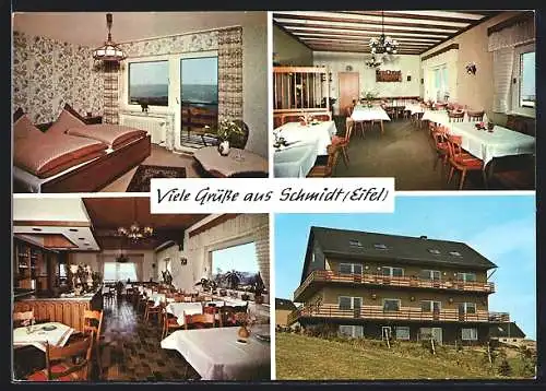 AK Schmidt /Eifel, Pension-Cafè Haus Seeblick in vier Ansichten