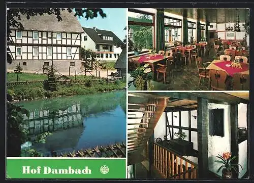 AK Bad Berleburg-Girkhausen, Pension Hof Dambach in drei Ansichten