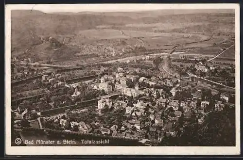 AK Bad Münster a. Stein, Totalansicht aus der Vogelschau