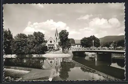 AK Gaggenau /Murgtal, Ottenau, Ortspartie mit Murgbrücke