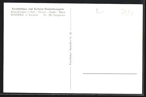 AK Rotenfels /Gaggenau, Kurheim Elisabethenquelle