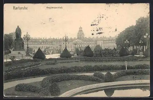 AK Karlsruhe, Blick zum Residenzschloss