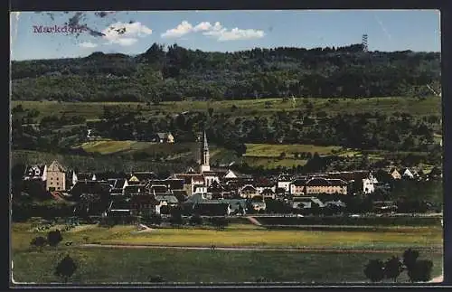 AK Markdorf, Panorama des Dorfes mit Kirchturm