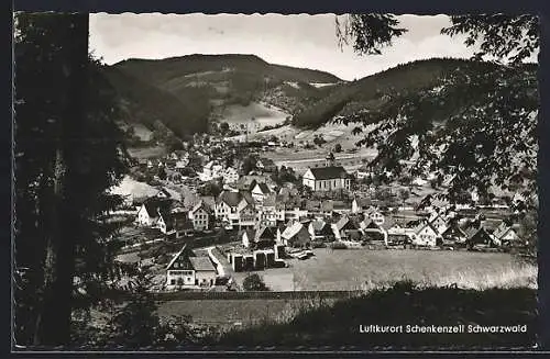 AK Schenkenzell /Schwarzwald, Ortsansicht von einen Berg aus