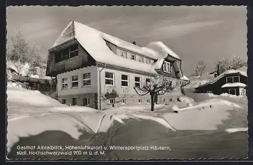 AK Häusern /südl. Hochschwarzwald, Gasthof Albtalblick im Schnee