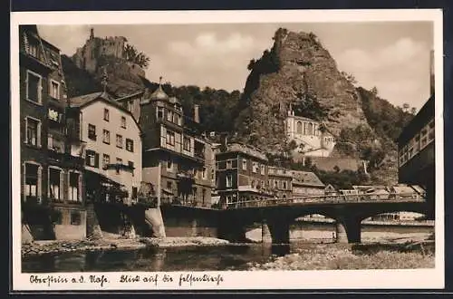 AK Oberstein a. d. Nahe, Blick auf die Felsenkirche