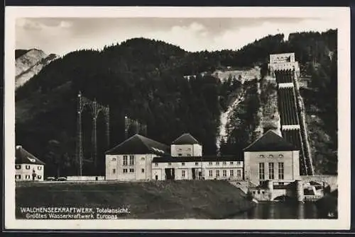 AK Walchen-Kochelsee, Totalansicht vom Walchenseekraftwerk