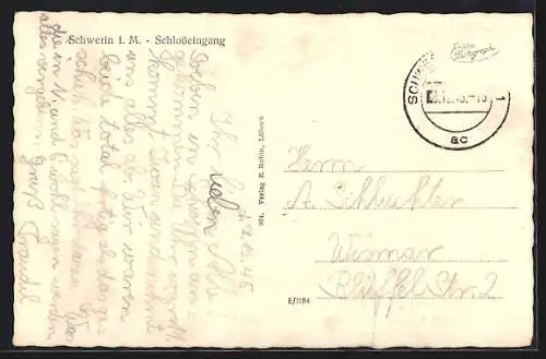 AK Schwerin i. M., Schlosseingang