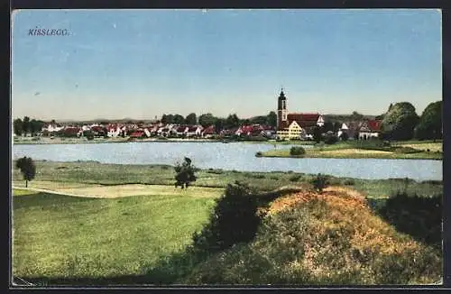 AK Kisslegg, Ortsansicht über das Wasser