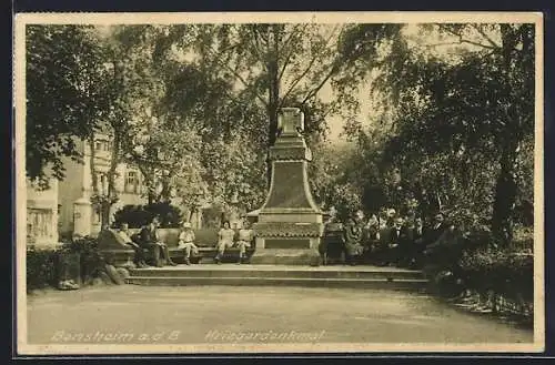 AK Bensheim, Partie am Kriegerdenkmal