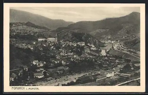 AK Forbach i. Murgtal, Gesamtansicht von einen Berg aus