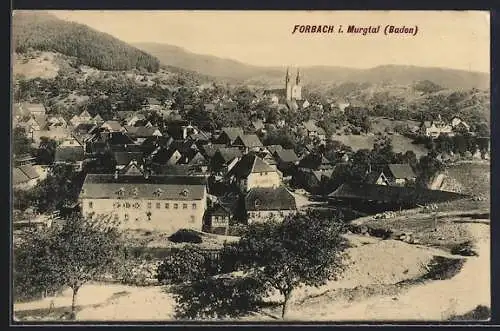 AK Forbach i. Murgtal, Ortsansicht aus der Vogelschau