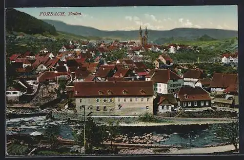 AK Forbach /Baden, Ortsansicht aus der Vogelschau