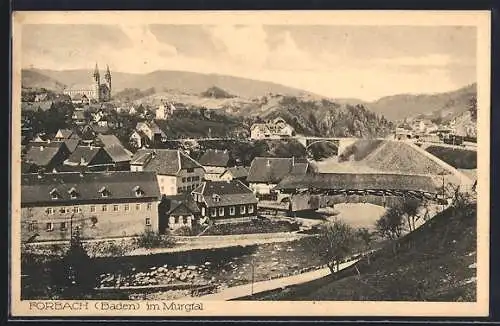 AK Forbach im Murgtal, Ortsansicht aus der Vogelschau