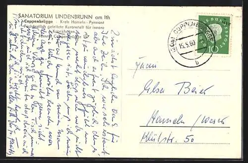 AK Coppenbrügge, Sanatorium Lindenbrunn am Ith
