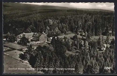 AK Jagdhaus /Hochsauerland, Gasthof Wiese vom Flugzeug aus