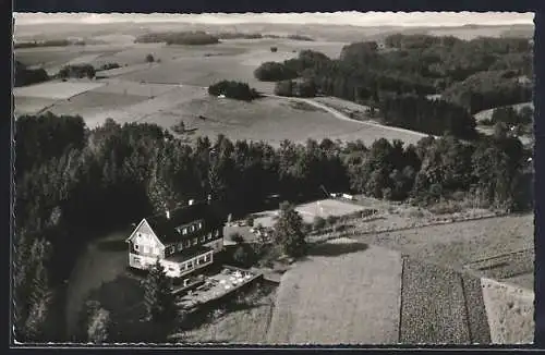 AK Marienheide, Wald-Hotel vom Flugzeug aus