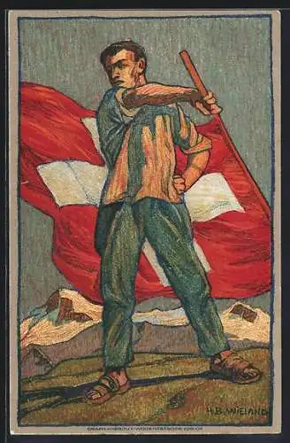 AK Schweizer Bundesfeier 1912, für das Rote Kreuz