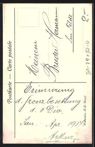 AK Colonel de Loys in Uniform, Seitenportrait