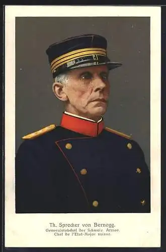 AK Th. Sprecher von Bernegg, Generalstabchef, Portrait