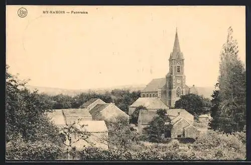 AK My-Hamoir, Panorama mit Kirche