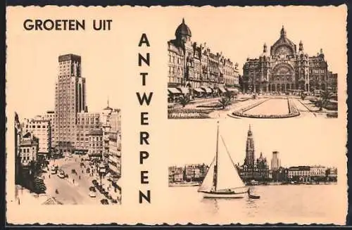 AK Antwerpen, Drei Ansichten aus der Stadt