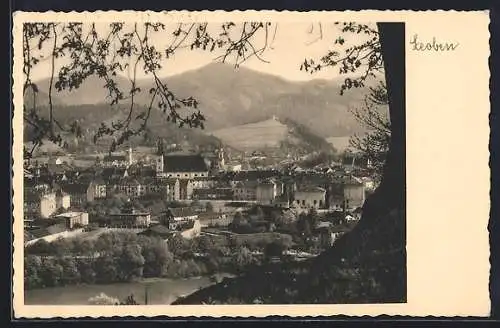 AK Leoben, Ortsansicht aus der Vogelschau