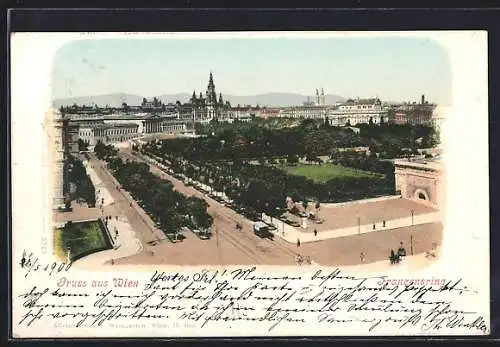 AK Wien, Franzensring aus der Vogelschau